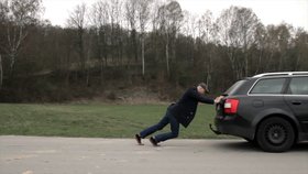 Man pushing car untaxed 