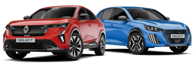 Select Car Leasing - Red and Blue Cars